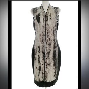 Tahari zip up stretch dress Modern Classic Office Party Stretch Size 16 Bodycon